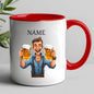 Personalized "Beer Lover Guy" Cartoon Beer Ceramic Coffee Mug – Custom Name Drinking & Pub Novelty Cup (M1105)
