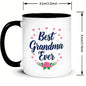 "Best Grandma Ever" Ceramic Coffee Mug – Cute Floral Hearts & Grandmother Appreciation Novelty Cup (M1151)