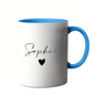 Personalized "Name with Heart" Ceramic Coffee Mug – Custom Name Elegant Typography Novelty Cup (M1123)