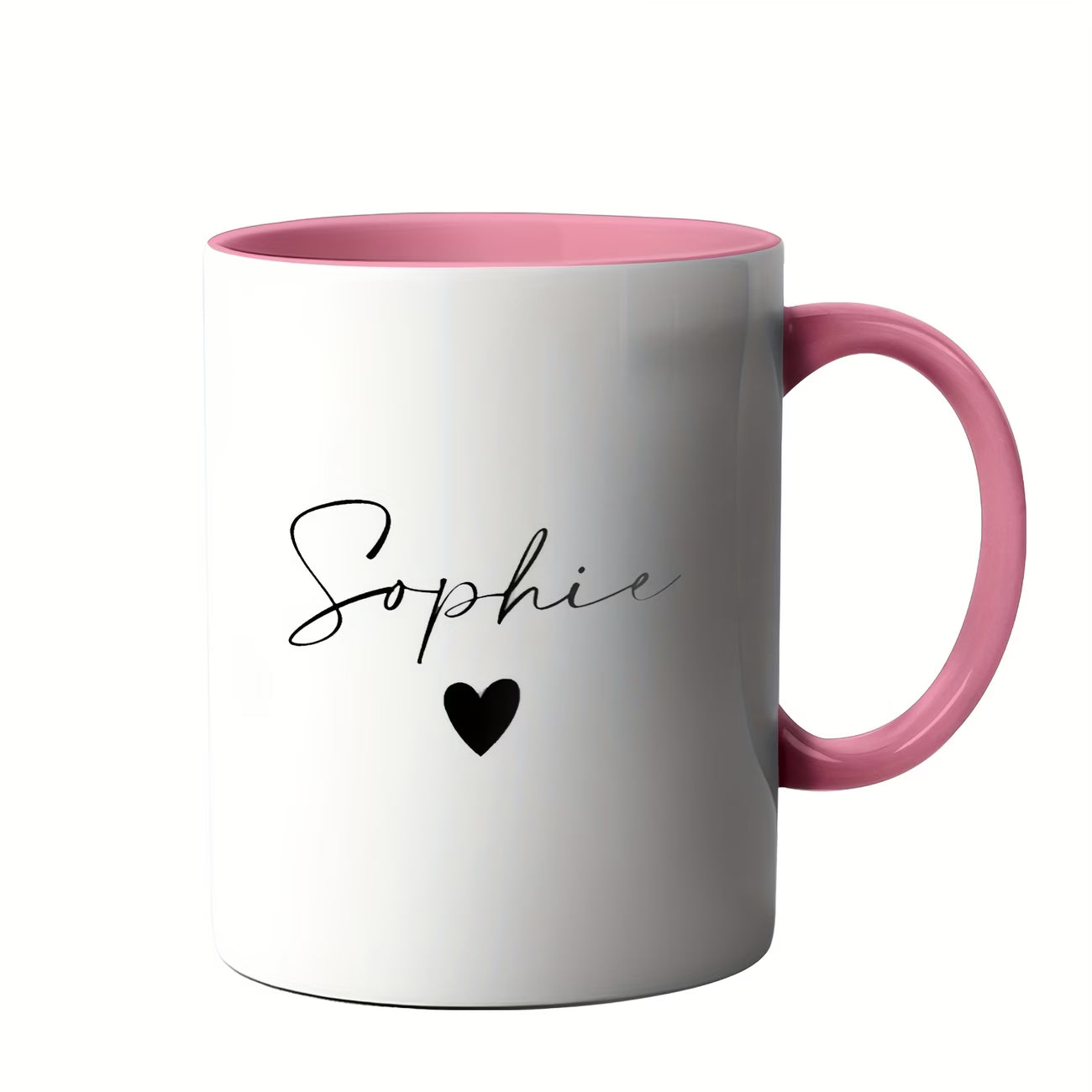 Personalized "Name with Heart" Ceramic Coffee Mug – Custom Name Elegant Typography Novelty Cup (M1123)