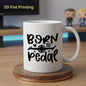 Cute "Born To Pedal" Cycling Ceramic Coffee Mug – Bicycle Lover & Cyclist Gift Novelty Cup (M1090)