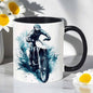 Dynamic "Motocross Dirt Bike" Off-Road Art Ceramic Coffee Mug – Biker & Enduro Rider Novelty Cup (M1091)