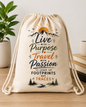 Inspirational "Live with Purpose Travel with Passion" Adventure Drawstring Bag – Outdoor Mountain Hiking Cinch Backpack (DB1001)