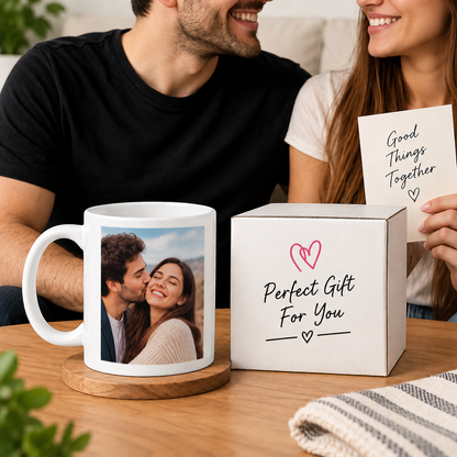 Personalized Mug "Custom Photo Memories" Ceramic Coffee Mug – Personalized Picture Customization, Double-Sided Photo Print & Couple Novelty Cup | Available in Multicolours | Fast Dispatch by UK Seller (M1186)