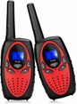 Walkie Talkies for Kids, Long Range VOX Keylock Children Toy Gifts for Birthday and Holiday, Easy to Use for Camping Hiking and Adventure (1 Pair, Red)