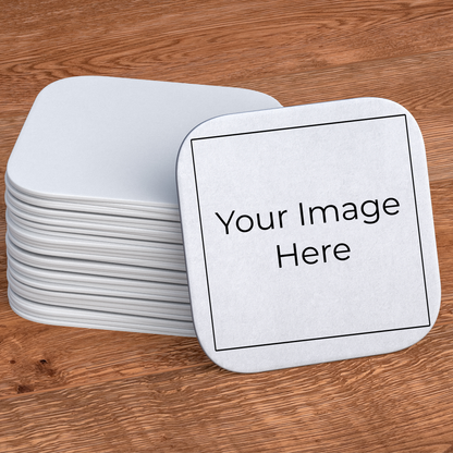 Personalised Premium Set of 2 Coasters. Customised with Any Text, Image or Logo (C1001)
