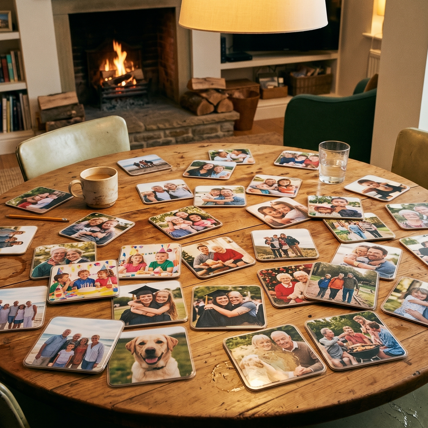 Personalised Premium Set of 2 Coasters. Customised with Any Text, Image or Logo (C1001)