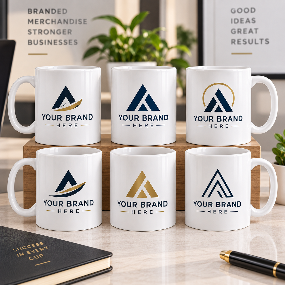 Personalised Corporate Mug "Your Logo Here" Custom Business Branding 325ml Ceramic Coffee Mug Professional Office Desk Tea Cup with Company Logo Print Gift | Available in Multicolours | Fast Dispatch by UK Seller (M1320)