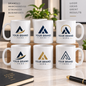 Personalised Corporate Mug "Your Logo Here" Custom Business Branding 325ml Ceramic Coffee Mug Professional Office Desk Tea Cup with Company Logo Print Gift | Available in Multicolours | Fast Dispatch by UK Seller (M1320)