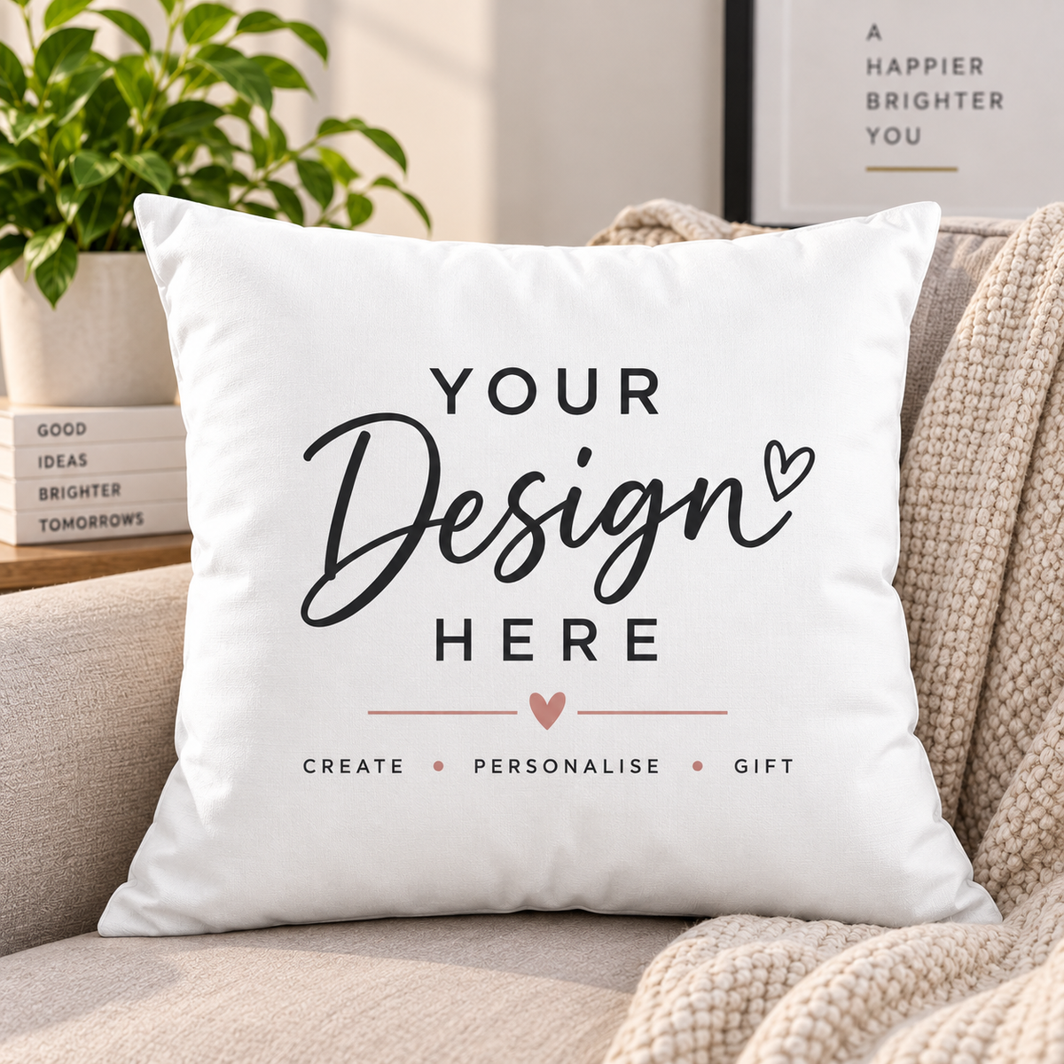 Personalised Photo Cushion Cover "Your Photo Here" Custom Picture Satin Pillow Case Soft Silky Throw Cushion with Hidden Zip Closure & Vibrant Print Gift | Cover Only or With Cushion Insert | Fast Dispatch by UK Seller (CS1001)