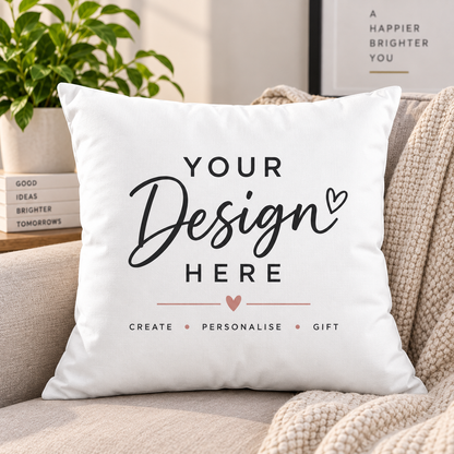 Personalised Photo Cushion Cover "Your Photo Here" Custom Picture Satin Pillow Case Soft Silky Throw Cushion with Hidden Zip Closure & Vibrant Print Gift | Cover Only or With Cushion Insert | Fast Dispatch by UK Seller (CS1001)