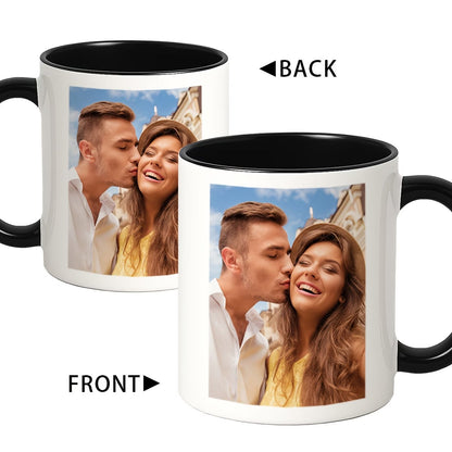 Personalized "Custom Photo Memories" Ceramic Coffee Mug – Personalized Picture Customization, Double-Sided Photo Print & Couple Novelty Cup (M1186)