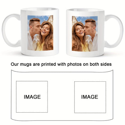 Personalized "Custom Photo Memories" Ceramic Coffee Mug – Personalized Picture Customization, Double-Sided Photo Print & Couple Novelty Cup (M1186)