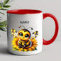 Personalized "Cute Baby Bee on Sunflower" Ceramic Coffee Mug – Custom Name Sweet Honeybee & Nature Lover Novelty Cup (M1142)