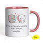 Personalized "Cute Cats Talking on Phone" Ceramic Coffee Mug – Long Distance Relationship Quote, Peach & Goma Cats & Romantic Novelty Cup (M1179)