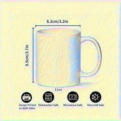 Personalized "Cute Coffee Cup Character with Phone" Ceramic Coffee Mug – Custom Name Barista, Coffee Lover & Cute Cartoon Novelty Cup (M1187)