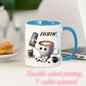 Personalized "Cute Coffee Cup Taking a Selfie" Ceramic Coffee Mug – Custom Name Coffee Lover, Latte Art & Quirky Novelty Cup (M1163)