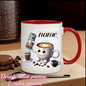 Personalized "Cute Coffee Cup Taking a Selfie" Ceramic Coffee Mug – Custom Name Coffee Lover, Latte Art & Quirky Novelty Cup (M1163)