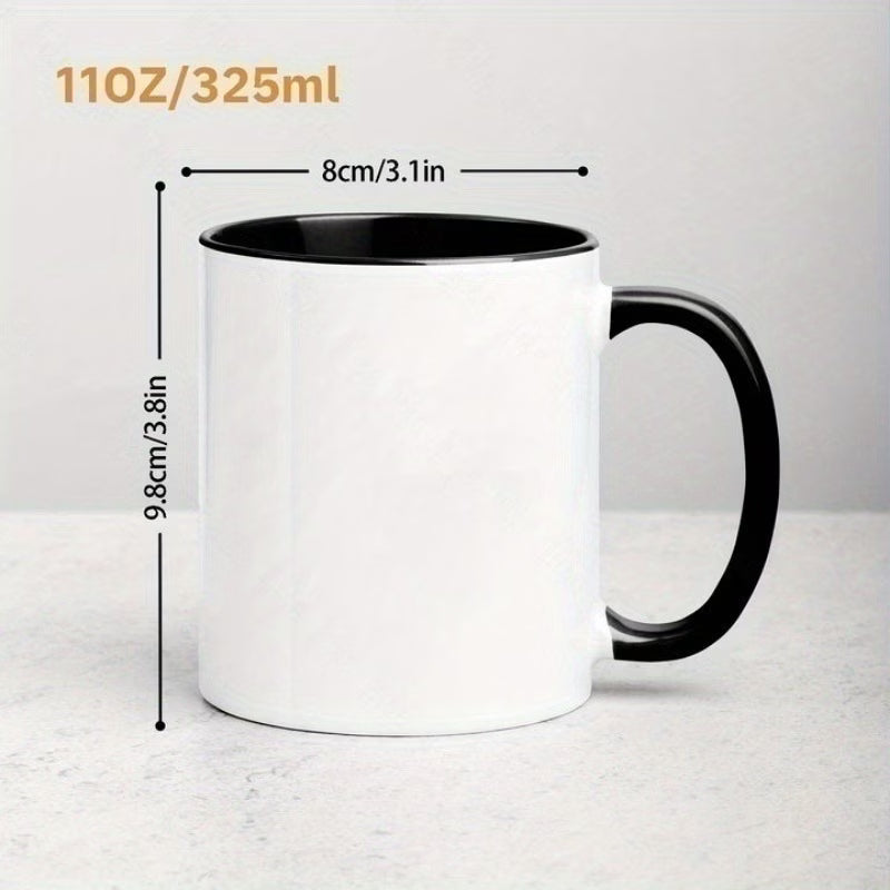 Personalized "Cute Coffee Cup with Beans" Ceramic Coffee Mug – Custom Name Coffee Lover, Cute Cartoon Character & Cafe Novelty Cup (M1166)