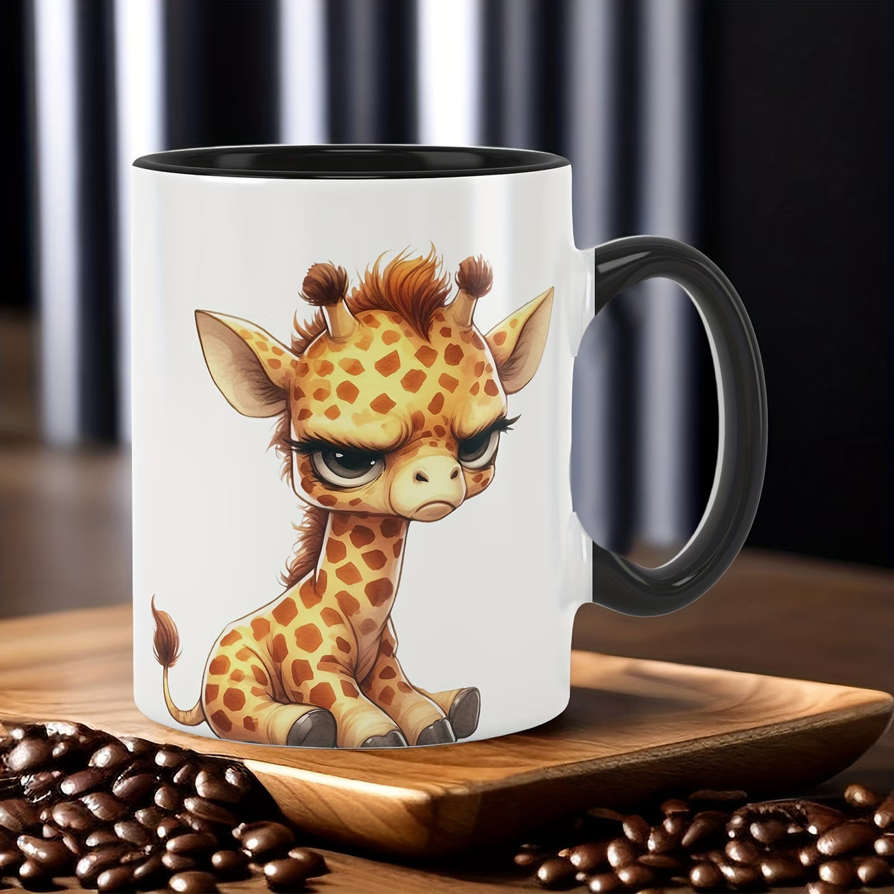 Cute "Grumpy Baby Giraffe" Ceramic Coffee Mug – Sarcastic Mood & Animal Lover Novelty Cup (M1124)