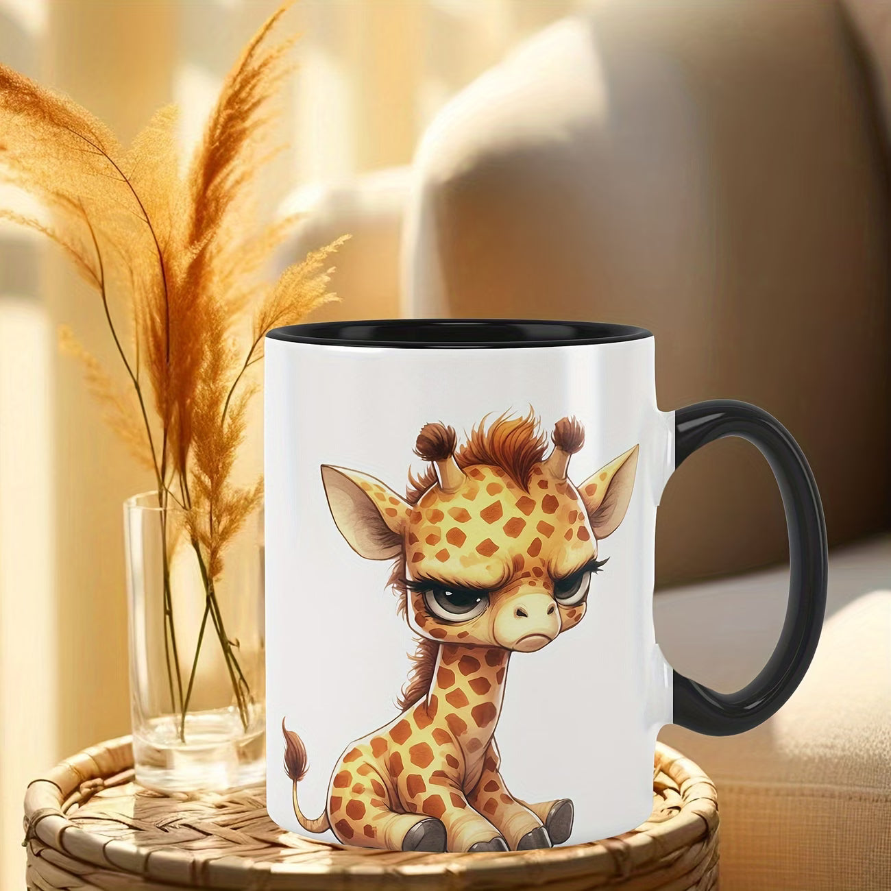 Cute "Grumpy Baby Giraffe" Ceramic Coffee Mug – Sarcastic Mood & Animal Lover Novelty Cup (M1124)