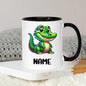 Personalized "Cute Little Alligator" Ceramic Coffee Mug – Custom Name Happy Crocodile, Kids Reptile & Animal Novelty Cup (M1167)
