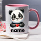 Personalized "Cute Baby Panda Holding Heart" Ceramic Coffee Mug – Custom Name Kawaii Panda & Animal Lover Novelty Cup (M1143)
