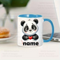 Personalized "Cute Baby Panda Holding Heart" Ceramic Coffee Mug – Custom Name Kawaii Panda & Animal Lover Novelty Cup (M1143)