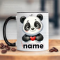 Personalized "Cute Baby Panda Holding Heart" Ceramic Coffee Mug – Custom Name Kawaii Panda & Animal Lover Novelty Cup (M1143)