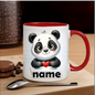 Personalized "Cute Baby Panda Holding Heart" Ceramic Coffee Mug – Custom Name Kawaii Panda & Animal Lover Novelty Cup (M1143)