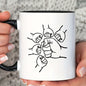 Personalized "Dad & Kids Fist Bump" Ceramic Coffee Mug – Custom Names Father's Day, Family Line Art & Dad Appreciation Novelty Cup (M1176)