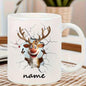 Personalized "Funny 3D Cracking Wall Reindeer" Ceramic Coffee Mug – Custom Name Christmas Cartoon Reindeer & Holiday Novelty Cup (M1154)