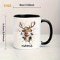 Personalized "Funny 3D Cracking Wall Reindeer" Ceramic Coffee Mug – Custom Name Christmas Cartoon Reindeer & Holiday Novelty Cup (M1154)