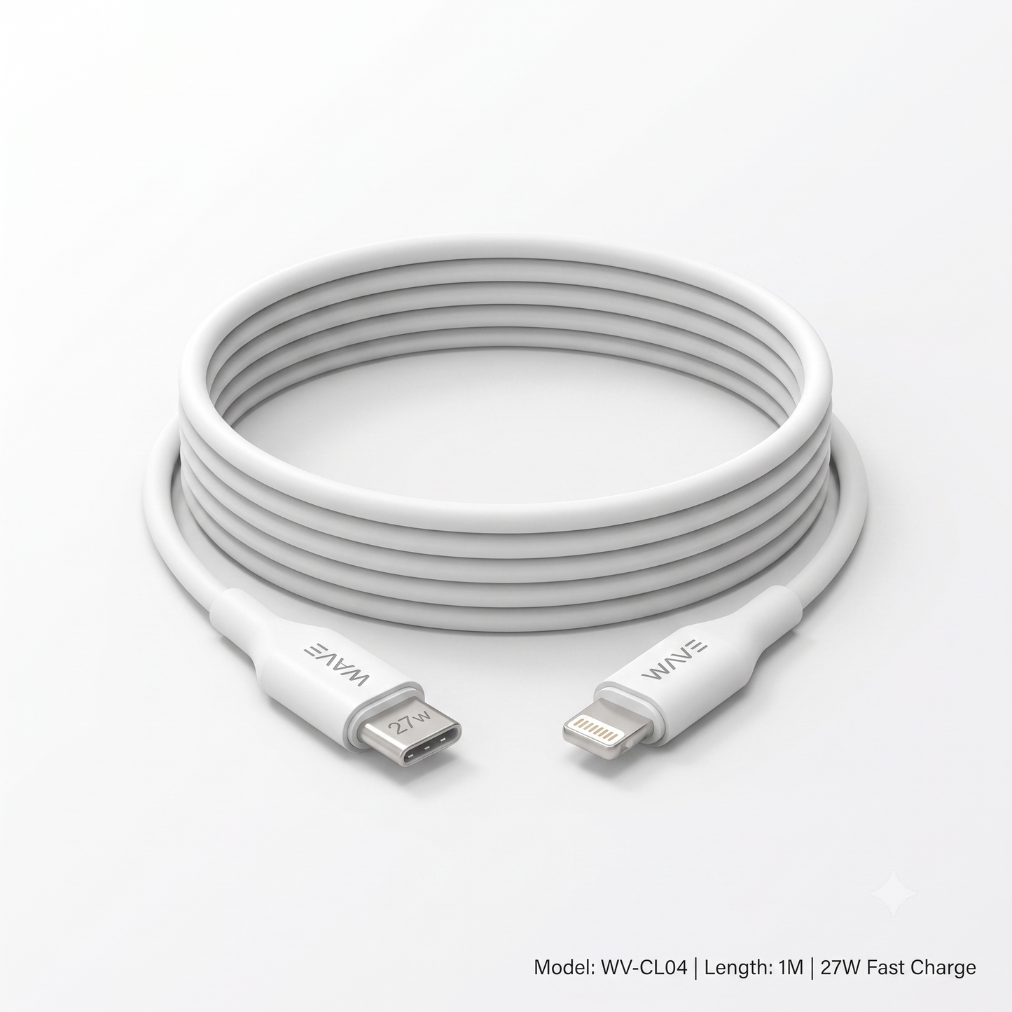 27W Fast Charging USB-C to IP Cable (1m) | High-Speed Power Delivery Lead & Data Sync Cord for Mobile Devices