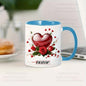 Personalized "Glossy Red Heart & Roses" Ceramic Coffee Mug – Custom Name Romantic Floral, Valentine's Day & Love Novelty Cup (M1188)