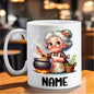 Personalized "Grandma Cooking" Ceramic Coffee Mug – Custom Name Elderly Woman Kitchen, Baking & Grandmother Novelty Cup (M1175)