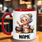 Personalized "Grandma Cooking" Ceramic Coffee Mug – Custom Name Elderly Woman Kitchen, Baking & Grandmother Novelty Cup (M1175)