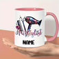 Personalized "Hairstylist Floral & Tools" Ceramic Coffee Mug – Custom Name Beauty Salon, Hairdresser Gift & Stylist Novelty Cup (M1196)
