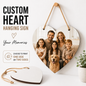 Personalised Hanging Wood Heart Frame for Home Decor Includes Rustic Twine Hanging Rope