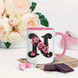 Personalized "Black Letter Floral Initial" Ceramic Coffee Mug – Custom Letter A-Z Pink Roses & Vintage Monogram Novelty Cup (M1141)
