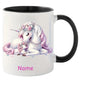 Personalized "Magical Unicorn Mother & Baby" Ceramic Coffee Mug – Custom Name Pink Floral Unicorns & Fantasy Novelty Cup (M1160)