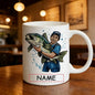 Personalized "Big Catch Fisherman" Ceramic Coffee Mug – Custom Name Fishing & Angler Novelty Cup (M1098)