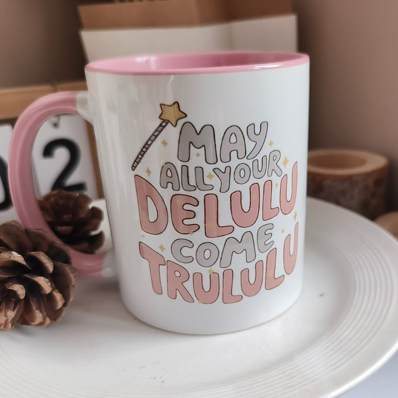 Cute "May All Your Delulu Come Trululu" Ceramic Coffee Mug – Trendy Slang & Manifestation Humor Novelty Cup (M1121)