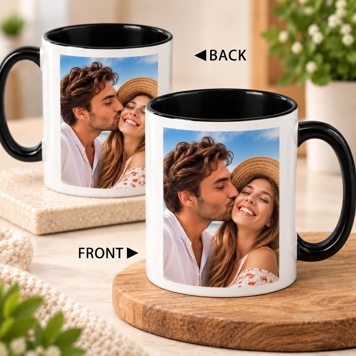 Personalized Mug "Custom Photo Memories" Ceramic Coffee Mug – Personalized Picture Customization, Double-Sided Photo Print & Couple Novelty Cup | Available in Multicolours | Fast Dispatch by UK Seller (M1186)