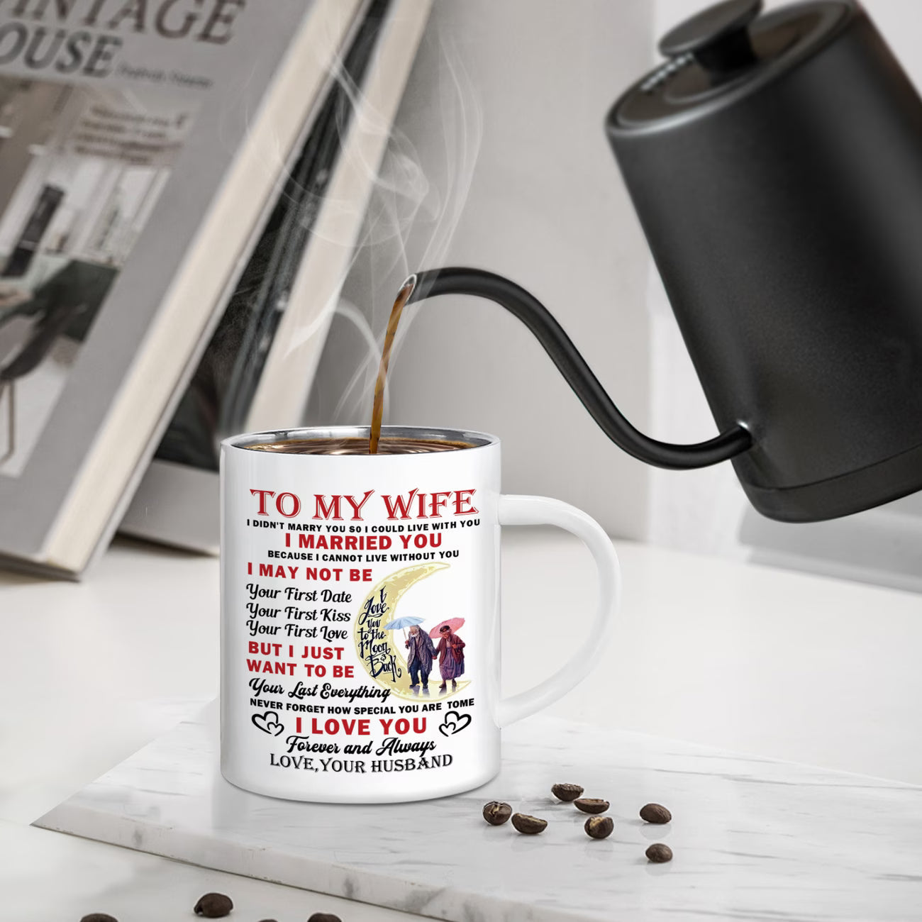 Romantic "To My Wife" Ceramic Coffee Mug – Sentimental Love & Anniversary Gift Novelty Cup (M1099)
