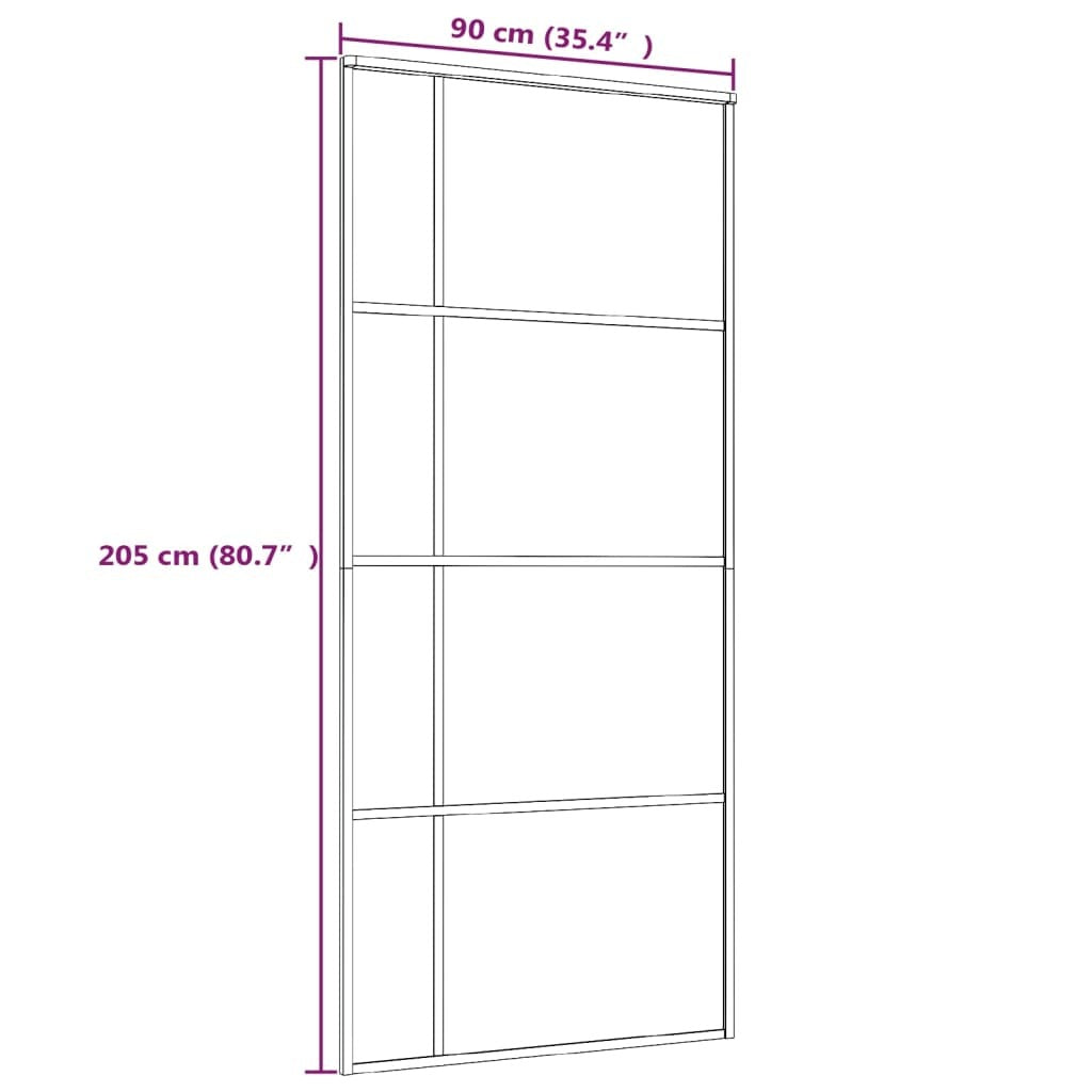 Sliding Door ESG Glass and Aluminium 90x205 cm Black