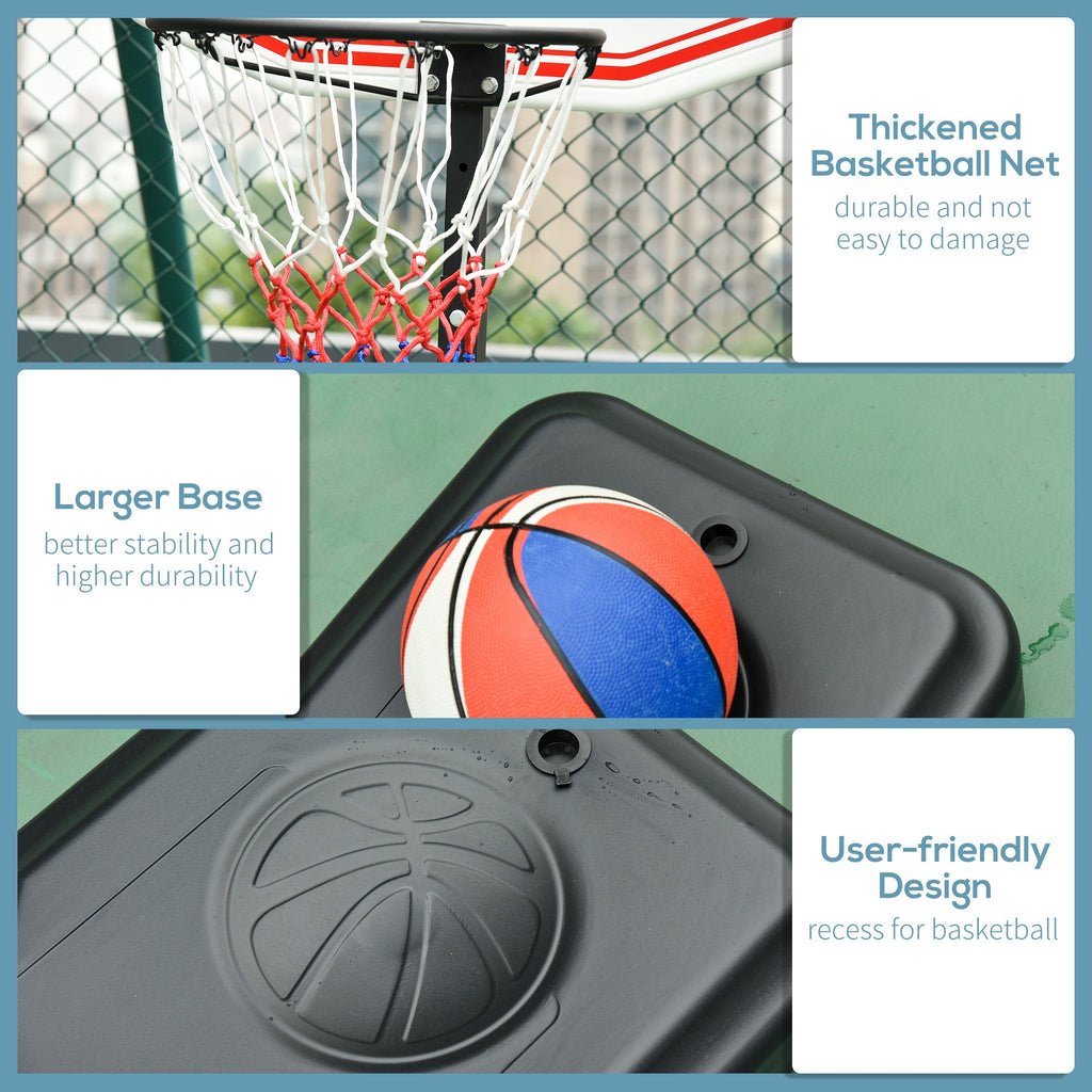 155-210cm Height Adjustable Basketball Stand Backboard Portable w/ Net HOMCOM