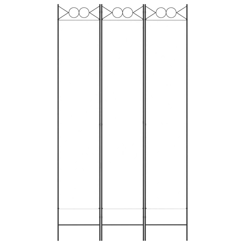 3-Panel Room Divider White 120x220 cm Fabric