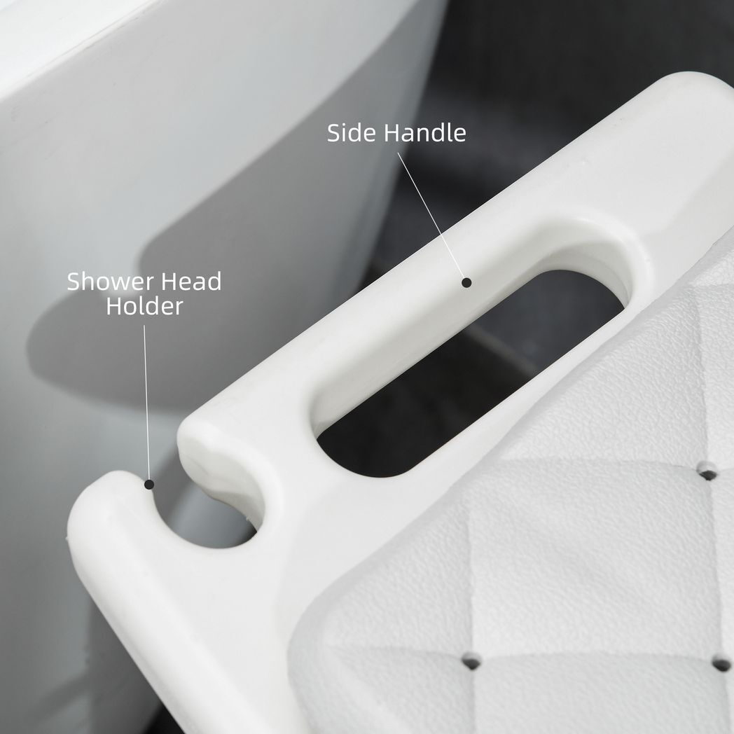 HOMCOM Aluminium Shower Stool Adjustable Bath Stool for Senior Disabled Pregnant