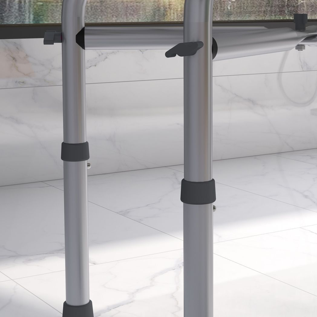 HOMCOM Aluminium Shower Stool Adjustable Bath Stool for Senior Disabled Pregnant